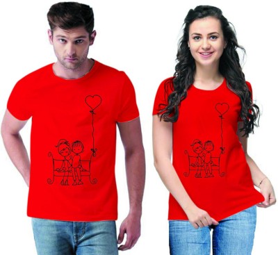 Tween Trends Printed Men Round Neck Red T-Shirt