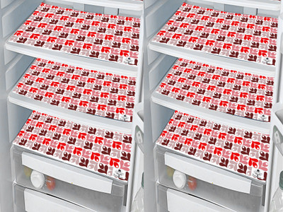 DECOTREE Fridge Mat(Width: 30 cm, Red)