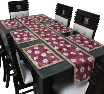 LITHARA Red 213.36 cm Table Runner(Polyester)