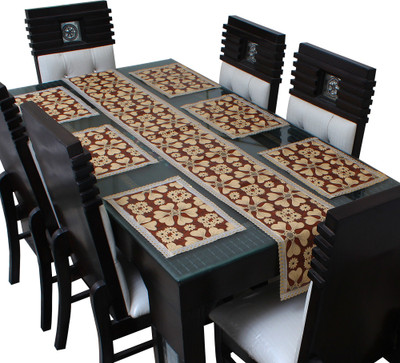 Glassiano Beige, Orange 213 cm Table Runner(Polyester)