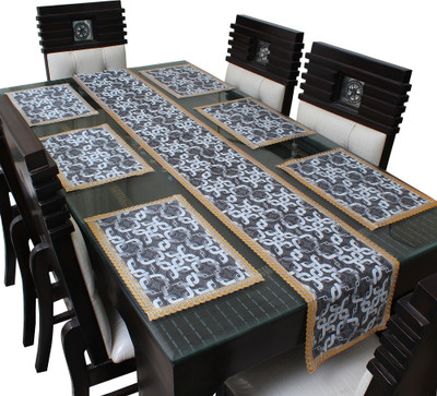 LITHARA Silver 213.36 cm Table Runner(Polyester)