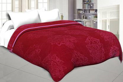 Oshano Damask Double Woollen Blanket for  Heavy Winter(Polyester, Maroon)