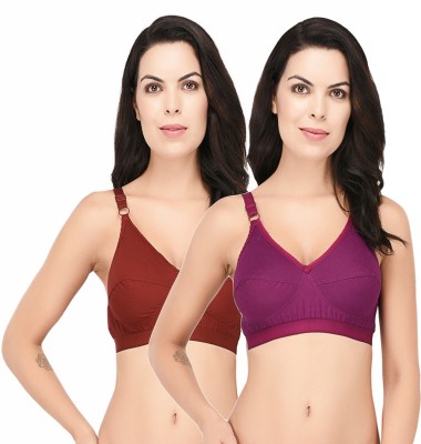 Viral Girl Women Full Coverage Non Padded Bra(Purple, Maroon)