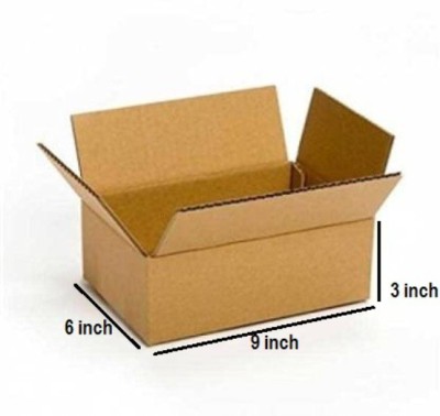 Boxzie Corrugated Cardboard 3 Ply Corrugated Box Size L=9, W=6, H=3 Inches| Packaging Boxes for Moving/Storage Packaging Box(Pack of 50 Brown)