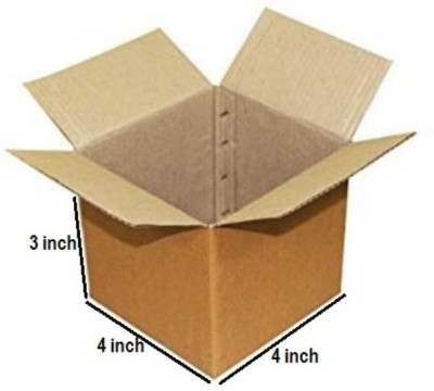 Boxzie Corrugated Cardboard 3 Ply Corrugated Box Size L=4, W=4, H=3 Inches| Packaging Boxes for Moving/Storage Packaging Box(Pack of 50 Brown)