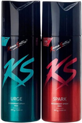 Kamasutra URGE SPARK Body Spray  -  For Men & Women(150 ml, Pack of 2)
