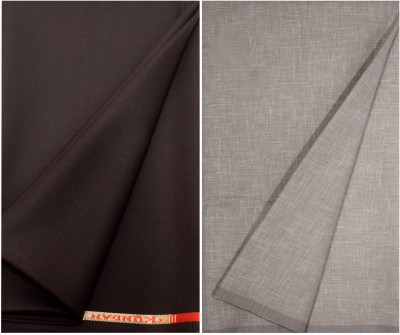 KUNDAN SULZ GWALIOR Polycotton Solid, Self Design Shirt & Trouser Fabric