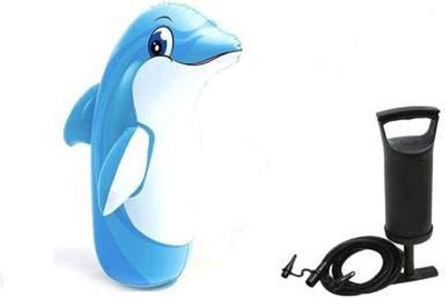ECOM BHARAT Combo Dolphin Shape 3-D Punching Inflatable HitMe Toys(Multicolor)