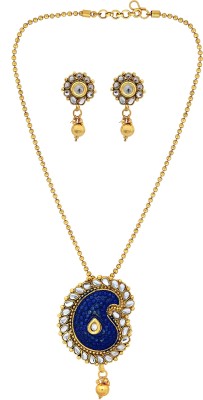 MissMister Brass Gold-plated Blue, White, Gold Jewellery Set(Pack of 1)