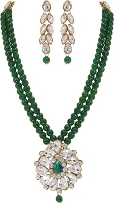 Padmavati Bangles Alloy Gold-plated Green Jewellery Set(Pack of 1)