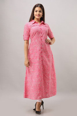 SVARCHI Women Geometric Print A-line Kurta(Multicolor)