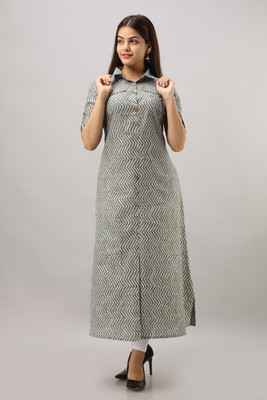 SVARCHI Women Geometric Print A-line Kurta(Multicolor)