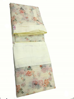 ANS Polyester Adults Washable mosquito net 6.5 x 6,5 ft cream printed polyester King Size Mosquito Net(Cream, Bed Box)