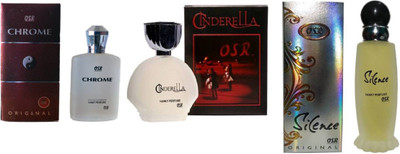 OSR Chrome 100ml, Cinderella 100ml and Exotic Silence 120ML Perfume Perfume  -  320 ml(For Men & Women)