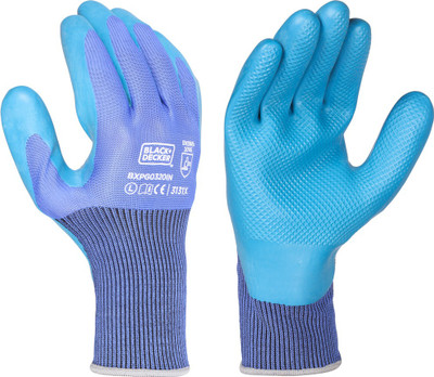 BLACK+DECKER Safety Hand Gloves with 13 Gauge Blue Polyester & Latex Coating Multipurpose Use Polyester  Safety Gloves(Pack of 1)