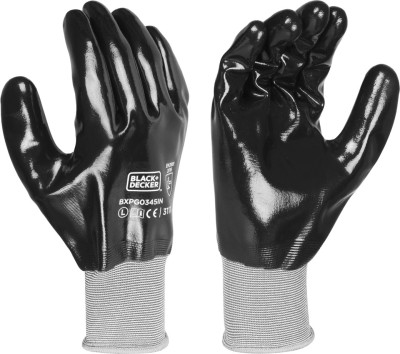 BLACK+DECKER Industrial Safety Gloves for Hand Protection|BXPG0345IN-L Nitrile  Safety Gloves(Pack of 1)