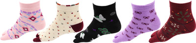 RC. ROYAL CLASS Women Printed Mid-Calf/Crew(Pack of 5)