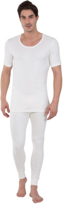 JOCKEY Off White Half Sleeve Men Top - Pyjama Set Thermal