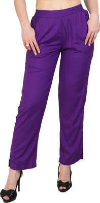 Kalakaari Regular Fit Women Purple Trousers
