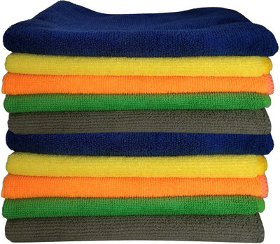 Shinecare Microfiber Vehicle Washing  Cloth(Pack Of 10)