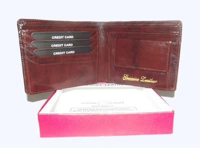 14% OFF on PE Men Casual, Formal Brown Genuine Leather Wallet(8 Card Slots)