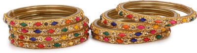 Somil Glass Beads, Crystal Bangle Set(Pack of 8)
