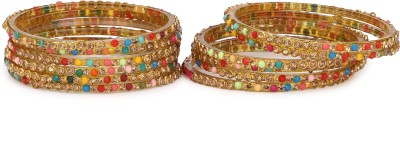 1st Time Stone Beads, Crystal Enamel Bangle Set(Pack of 12)