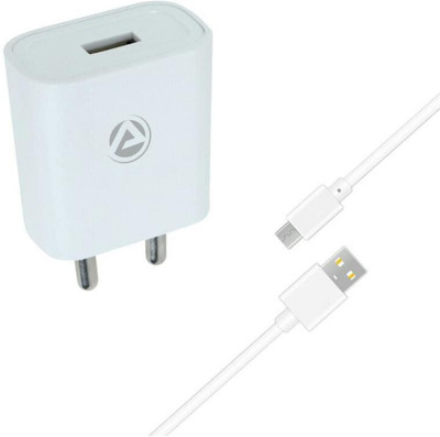 ARU AR-155 2.1A Single Port 10 W 2 A Mobile Charger with Detachable Cable(White, Cable Included)
