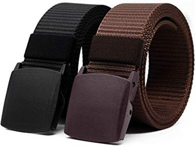 EDIFIER Men & Women Casual Brown, Black Nylon, Canvas Belt