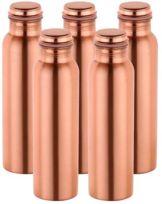 anand crockery Copper Plain Bottle, 5 Set 5000 ml Bottle(Pack of 5, Brown, Copper)