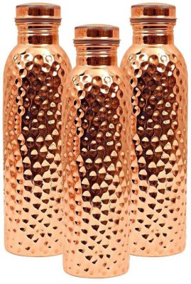U Nick Copper Hammered Design Bottle, 3 Set 3000 ml Bottle(Pack of 3, Brown, Copper)
