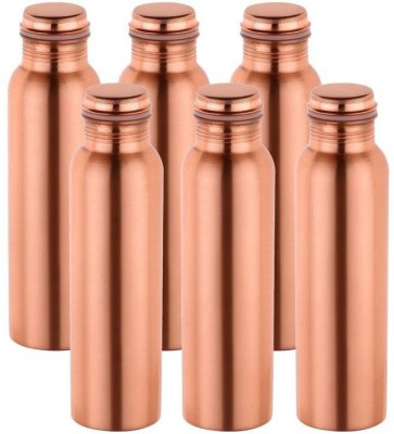 Krishna Metal Copper Plain Bottle, 6 Set 6000 ml Bottle(Pack of 6, Brown, Copper)