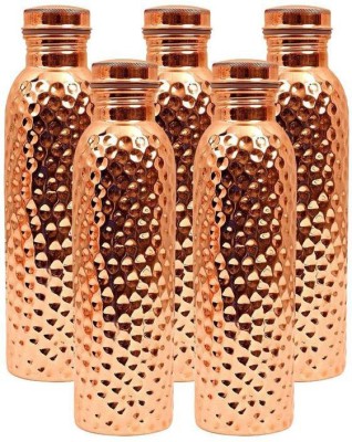 Patni Copper Hammered Design Bottle, 5 Set 5000 ml Bottle(Pack of 5, Brown, Copper)