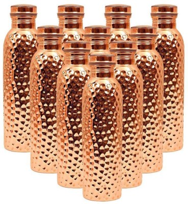 Shri Krishna Copper Hammered Design Bottle, 10 Set 10000 ml Bottle(Pack of 10, Brown, Copper)