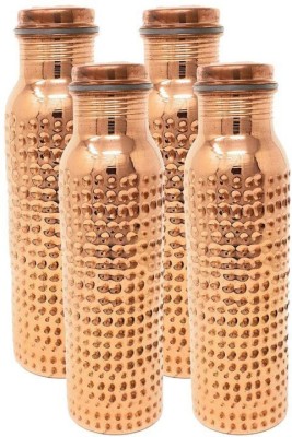 Shri Krishna Copper Hammered Designed Bottle, 4 Set 4000 ml Bottle(Pack of 4, Brown, Copper)