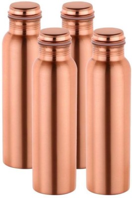 Bhumi Copper Plain Bottle, 4 Set 1000 ml Bottle(Pack of 4, Brown, Copper)