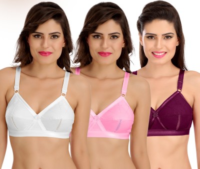 SONA SL-PERFECTO Women Full Coverage Non Padded Bra(White, Pink, Purple)