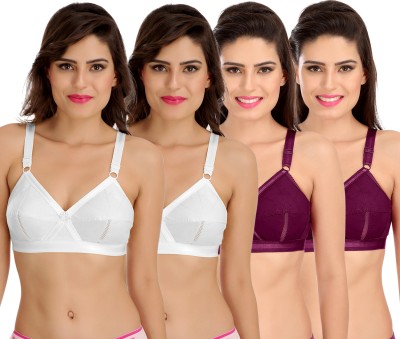 SONA PERFECTO Women Full Coverage Non Padded Bra(White, White, Purple, Purple)