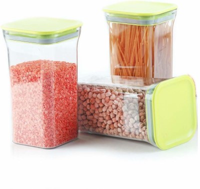 Analog Kitchenware Plastic Grocery Container  - 1100 ml(Pack of 3, Green)