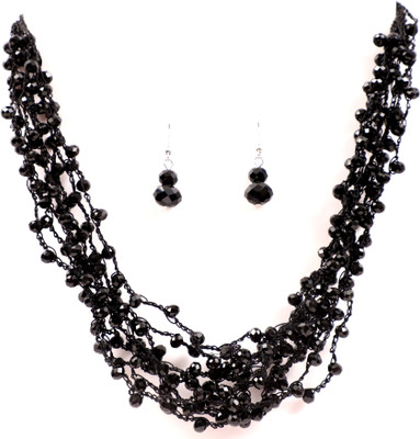 VSASA Metal, Crystal, Dori Black Jewellery Set(Pack of 1)