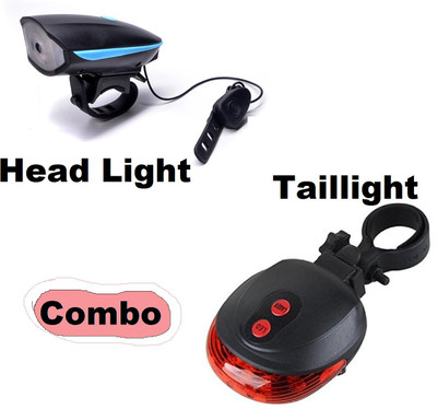 GOCART Bicycle Front&Tail Light For Horn Headlight Taillight Lights LED Front Rear Light Combo(Red, Blue)