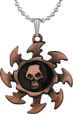 morir Black Enamel Round Skull Dog Tag Design Biker Pendant Brass Pendant