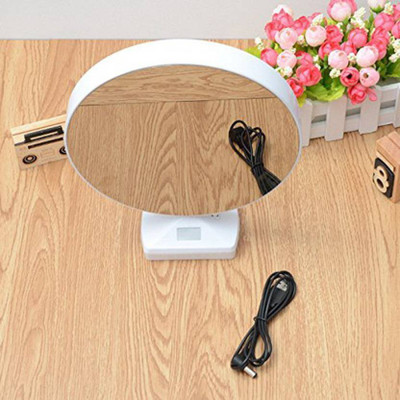 Haulsale Glass (Mirror), With LED Light White 6 inch mirror frame, 6 inch Mirror Frame(512 MB, White)
