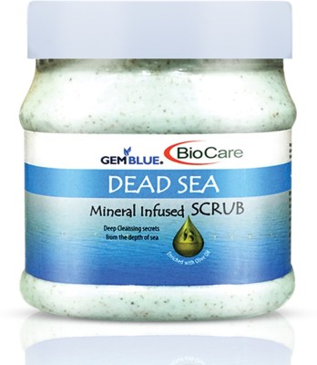 GemblueBiocare safe and Natural Dead Sea Scrub Mineral Infused for Deep Cleansing Scrub(500 ml)