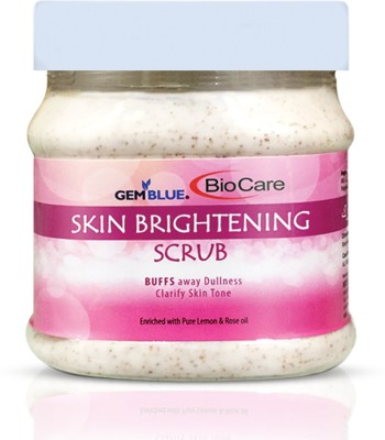 GemblueBiocare safe and Natural Skin Brightening Scrub with Pure Lemon and Rose oil (buffs Away Dullness) (clarify Skin Tone) Scrub(500 ml)