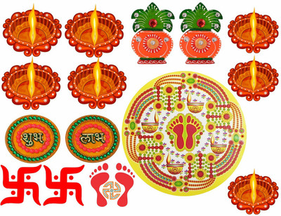 Decor Villa 58 cm Combo Reusable Sticker(Pack of 15)