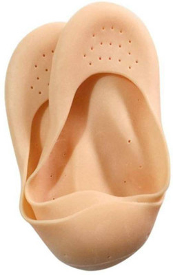 STEPHY Anti Crack Heel and Silicon Socks Heel Support(Beige)