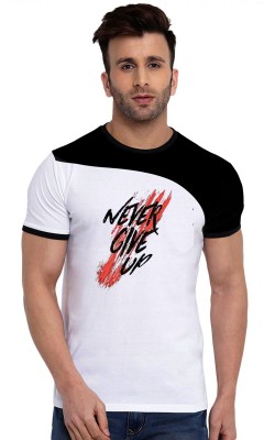 Canis Printed Men Round Neck White, Black T-Shirt