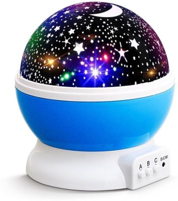 Easydex Rotating LED Star Moon Night Lamp Light Night Lamp(12 cm, Multicolor)