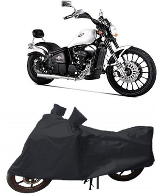 MoTRoX Two Wheeler Cover for Royal Enfield(Battle Green, White)